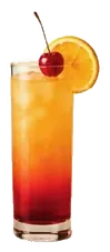 Tequila Sunrise mit Orange und Kirsche