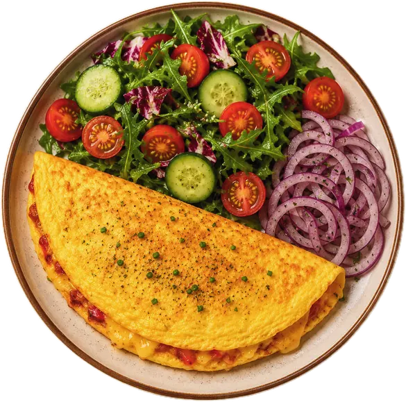 Omelette mit Salat